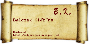 Balczek Klára névjegykártya